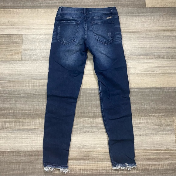 Kancan Moto Leg Distressed Skinny Jeans Blue - Picture 2 of 8